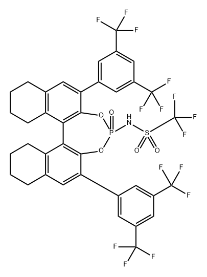 N-[(11BS)-2,6-双[3,5-双(三氟甲基)苯基]-8,9,10,11,12,13,14,15-八氢-4-氧化碘萘[2,1-D:1',2'-F][1,3,2]二氧杂磷酰基-4-基]-1,1,1-三氟甲磺酰胺 结构式
