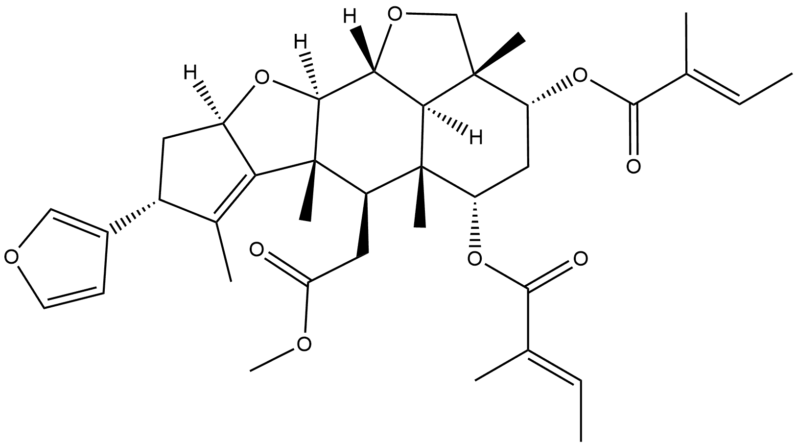 2H,3H-Cyclopenta[d']naphtho[1,8-bc:2,3-b']difuran-6-acetic acid, 8-(3-furanyl)-2a,4,5,5a,6,6a,8,9,9a,10a,10b,10c-dodecahydro-2a,5a,6a,7-tetramethyl-3,5-bis[[(2E)-2-methyl-1-oxo-2-buten-1-yl]oxy]-, methyl ester, (2aR,3R,5S,5aR,6R,6aR,8R,9aR,10aR,10bR,10cR)-|