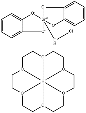 Potassium(1+), (1,4,7,10,13,16-hexaoxacyclooctadecane-κO1,κO4,κO7,κO10,κO13,κO16)-, (OC-6-11)-, (SP-5-21)-bis[1,2-benzenediolato(2-)-κO1,κO2](chloromethyl)silicate(1-) (1:1) Structure