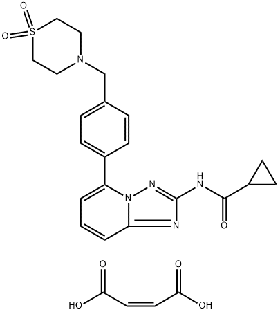 1802998-75-9 N-[5-[4-[(1,1-二氧代-4-硫代吗啉基)甲基]苯基][1,2,4]三唑并[1,5-A]吡啶-2-基]环丙烷甲酰胺马来酸盐