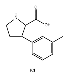 3-(3-methylphenyl)pyrrolidine-2-carboxylic acid hydrochloride, trans Structure