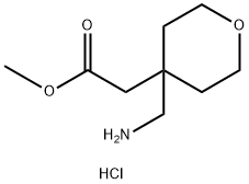 2-(4-(氨基甲基)四氢-2H-吡喃-4-基)乙酸甲酯盐酸盐,1803570-15-1,结构式