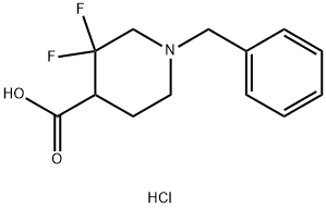 1-benzyl-3,3-difluoropiperidine-4-carboxylic acid hydrochloride Structure