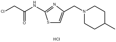 2-chloro-N-{4-[(4-methylpiperidin-1-yl)methyl]-1,3-thiazol-2-yl}acetamide hydrochloride 结构式