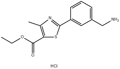 2-(3-(氨基甲基)苯基)-4-甲基噻唑-5-羧酸乙酯盐酸盐 结构式