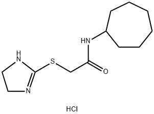 N-cycloheptyl-2-(4,5-dihydro-1H-imidazol-2-ylsulfanyl)acetamide hydrochloride Struktur