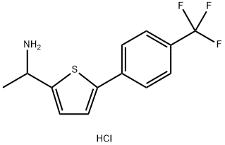 1-{5-[4-(trifluoromethyl)phenyl]thiophen-2-yl}ethan-1-amine hydrochloride,1803605-88-0,结构式