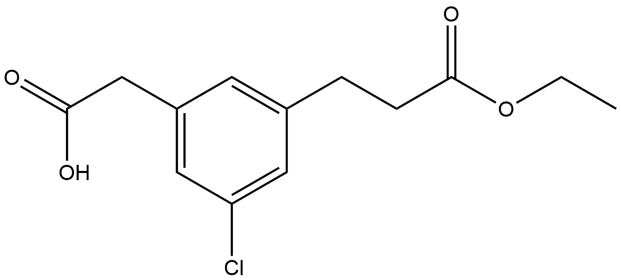 Ethyl 3-(3-(carboxymethyl)-5-chlorophenyl)propanoate 结构式