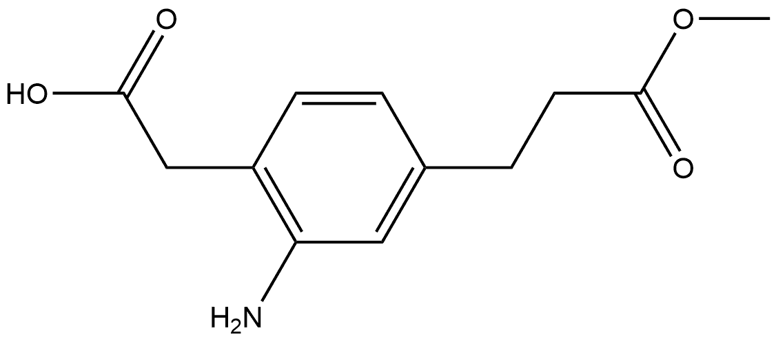 Methyl 3-(3-amino-4-(carboxymethyl)phenyl)propanoate 结构式