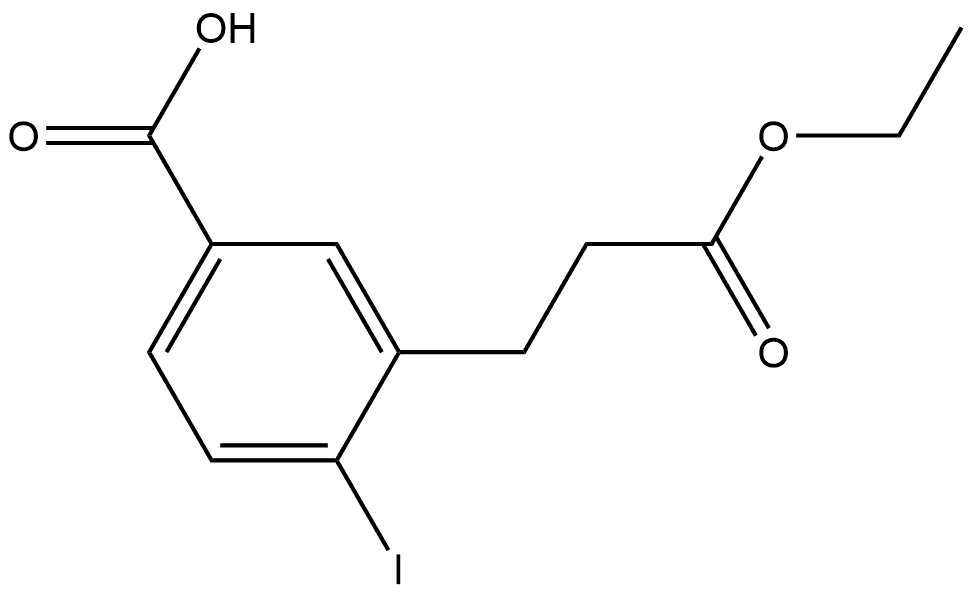 Ethyl 5-carboxy-2-iodophenylpropanoate 结构式