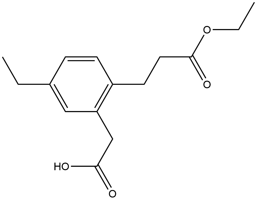 Ethyl 3-(2-(carboxymethyl)-4-ethylphenyl)propanoate 结构式
