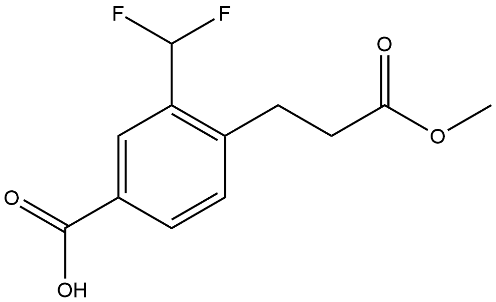 3-(Difluoromethyl)-4-(3-methoxy-3-oxopropyl)benzoic acid Structure