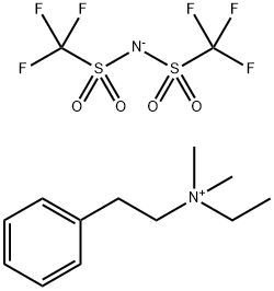 Ethyl(dimethyl)(2-phenylethyl)ammonium Bis(trifluoromethanesulfonyl)imide Structure