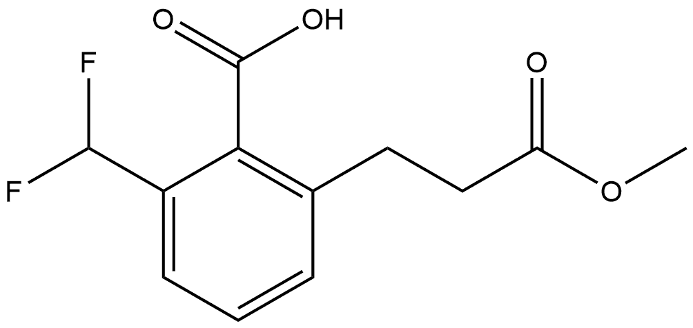 2-(Difluoromethyl)-6-(3-methoxy-3-oxopropyl)benzoic acid Structure