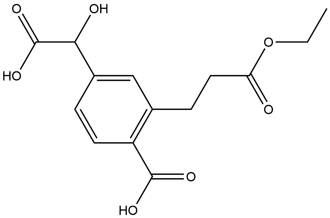 4-Carboxy-3-(3-ethoxy-3-oxopropyl)mandelic acid,1805730-95-3,结构式
