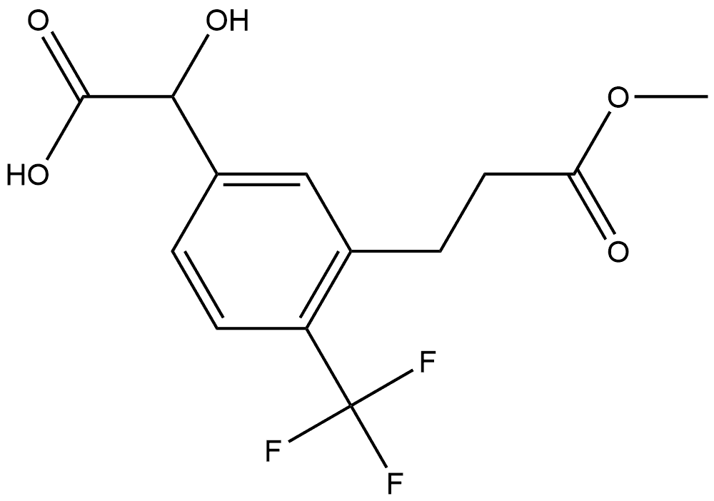 3-(3-Methoxy-3-oxopropyl)-4-(trifluoromethyl)mandelic acid 结构式