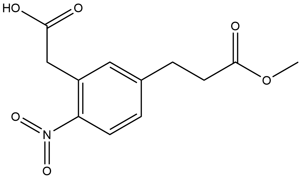 Methyl 3-(3-(carboxymethyl)-4-nitrophenyl)propanoate,1806494-80-3,结构式