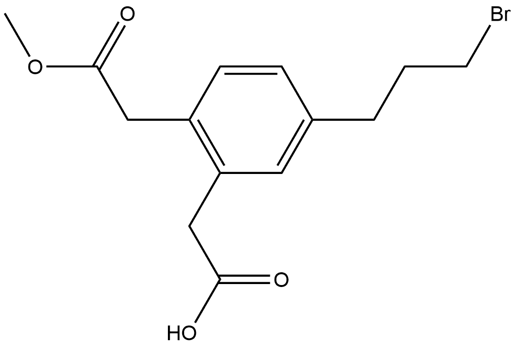 Methyl 4-(3-bromopropyl)-2-(carboxymethyl)phenylacetate,1806569-24-3,结构式