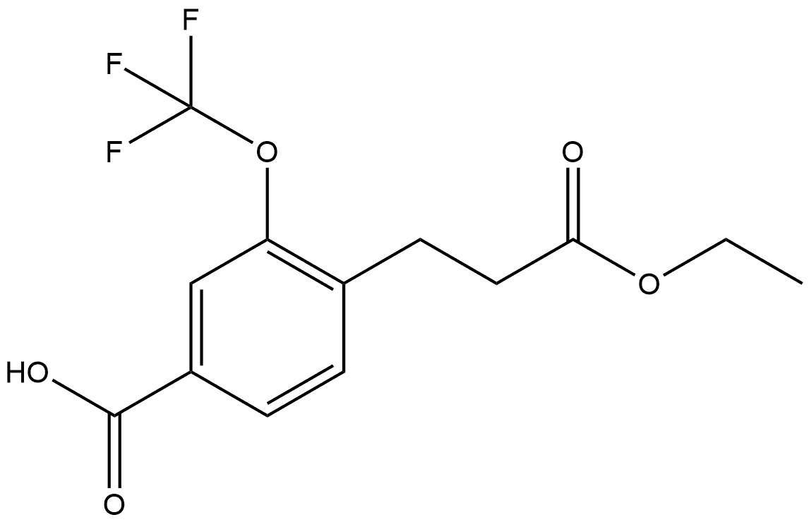 4-(3-Ethoxy-3-oxopropyl)-3-(trifluoromethoxy)benzoic acid 结构式