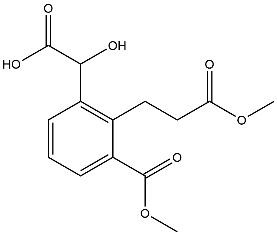 Methyl 3-(carboxy(hydroxy)methyl)-2-(3-methoxy-3-oxopropyl)benzoate 结构式