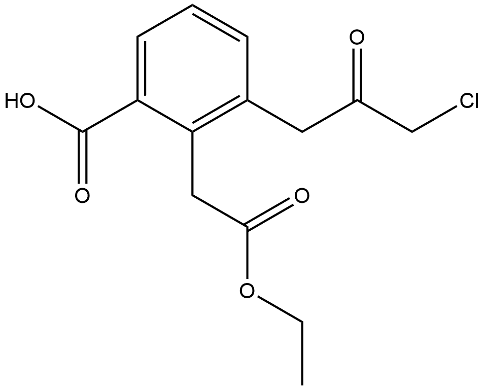 Ethyl 2-carboxy-6-(3-chloro-2-oxopropyl)phenylacetate,1806673-35-7,结构式