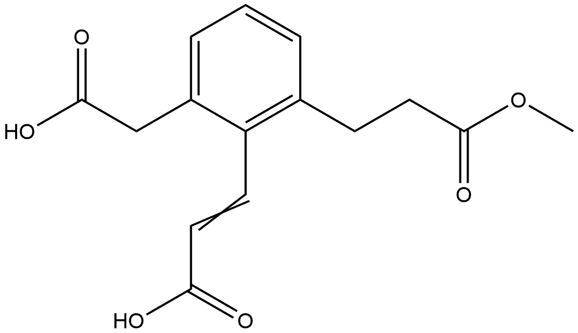 2-(Carboxymethyl)-6-(3-methoxy-3-oxopropyl)cinnamic acid,1807398-43-1,结构式
