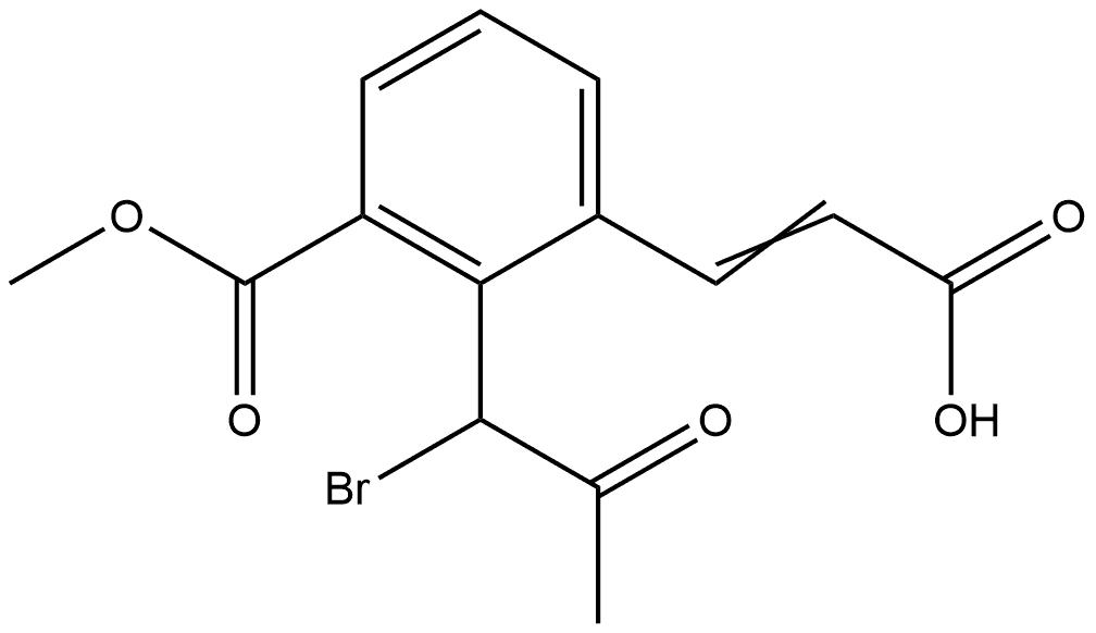 Methyl 2-(1-bromo-2-oxopropyl)-3-(2-carboxyvinyl)benzoate 结构式
