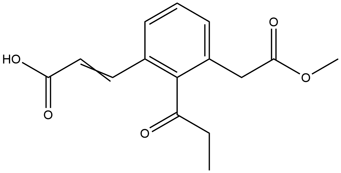 Methyl 3-(2-carboxyvinyl)-2-propionylphenylacetate Struktur