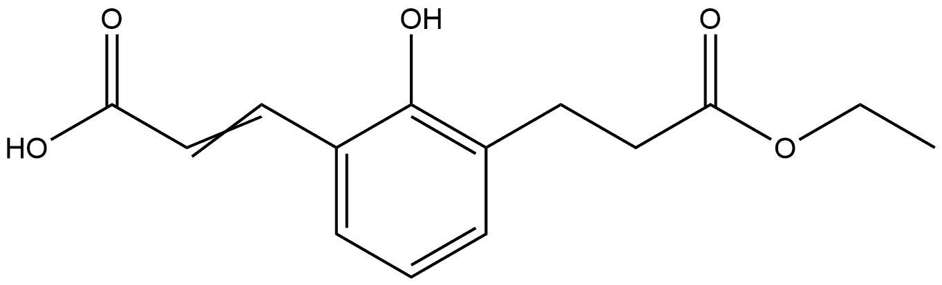 3-(3-Ethoxy-3-oxopropyl)-2-hydroxycinnamic acid 化学構造式