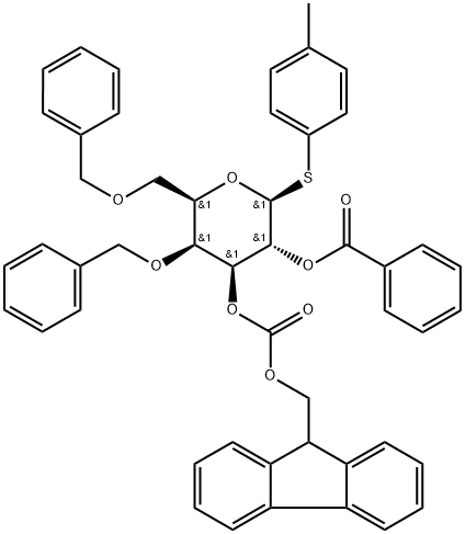 1807482-12-7 β-D-Galactopyranoside, 4-methylphenyl 4,6-bis-O-(phenylmethyl)-1-thio-, 2-benzoate 3-(9H-fluoren-9-ylmethyl carbonate)