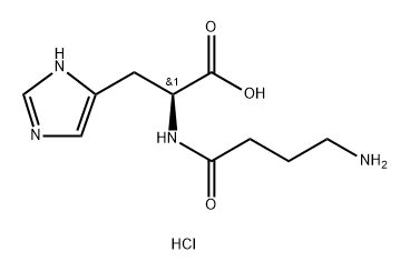 L-Histidine, N-(4-amino-1-oxobutyl)-, hydrochloride (1:2) 结构式
