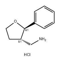 3-Furanmethanamine, tetrahydro-2-phenyl-, hydrochloride (1:1), (2R,3S)- Structure