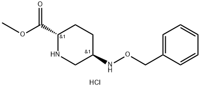 2-Piperidinecarboxylic acid, 5-[(phenylmethoxy)amino]-, methyl ester, hydrochloride (1:1), (2S,5R)- Structure