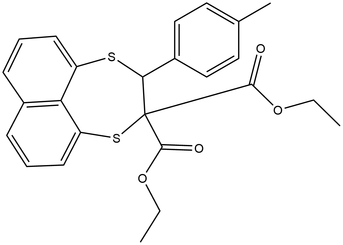 Naphtho[1,8-ef]-1,4-dithiepin-2,2(3H)-dicarboxylic acid, 3-(4-methylphenyl)-, 2,2-diethyl ester Structure
