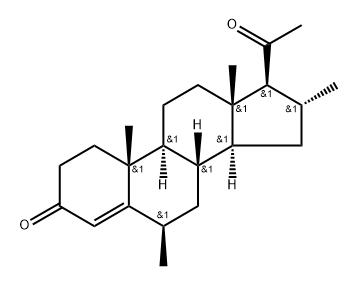 6β,16α-Dimethylprogesterone Structure