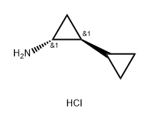 RAC-(1R,2S)-2-CYCLOPROPYLCYCLOPROPAN-1-AMINE HYDROCHLORIDE, TRANS, 1820569-04-7, 结构式