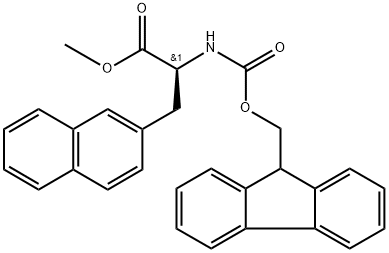 2-Naphthalenepropanoic acid, α-[[(9H-fluoren-9-ylmethoxy)carbonyl]amino]-, methyl ester, (αS)- Structure
