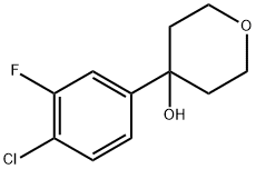 4-(4-chloro-3-fluorophenyl)tetrahydro-2H-pyran-4-ol Struktur