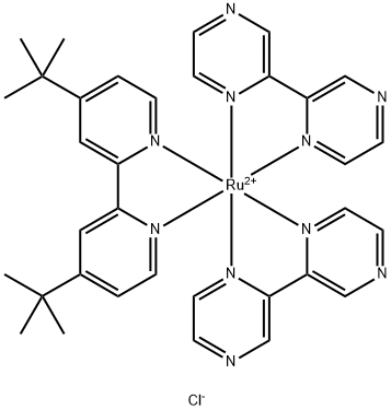 (2,2'-bipyridyl) (2,2'-bis (4-tert-butylpyridine)) ruthenium tetrafluoroborate Struktur