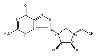 Isothiazolo[4,?3-?d]?pyrimidin-?7(6H)?-?one, 5-?amino-?3-?β-?D-?ribofuranosyl- Struktur