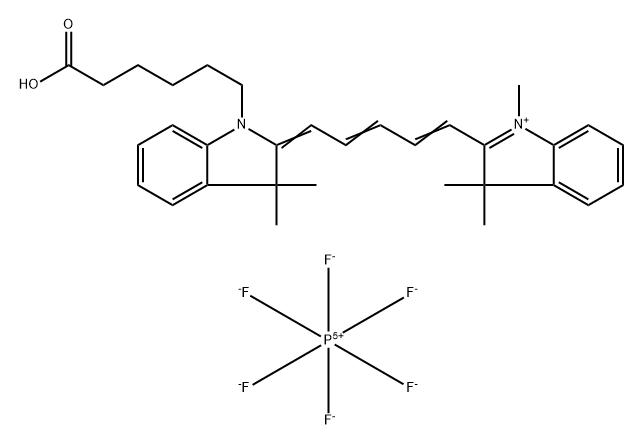 CY5-羧基 (六氟磷酸盐), 1821402-84-9, 结构式
