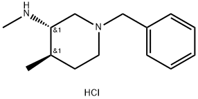 3-Piperidinamine,N,4-dimethyl-1-(phenylmethyl)-,hydrochloride (1:2),(3S,4R)- Structure