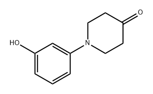 1-(3-hydroxyphenyl)piperidin-4-one 化学構造式