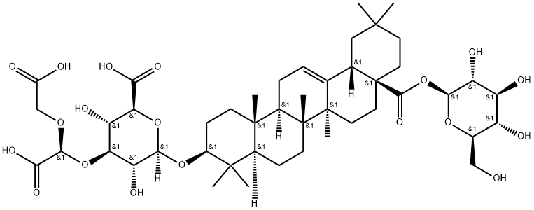 β-D-Glucopyranosiduronic acid, (3β)-28-(β-D-glucopyranosyloxy)-28-oxoolean-12-en-3-yl 3-O-[carboxy(carboxymethoxy)methyl]-, (S)- Structure