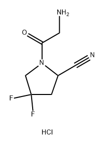 1-(2-氨基乙酰基)-4,4-二氟吡咯烷-2-甲腈盐酸盐 结构式