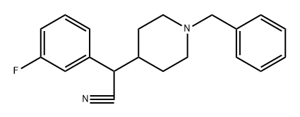 4-Piperidineacetonitrile, α-(3-fluorophenyl)-1-(phenylmethyl)- Structure