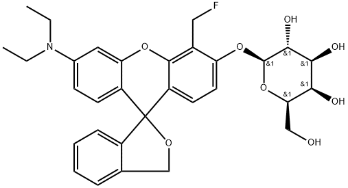 1824699-57-1 (2S,3R,4S,5R,6R)-2-{[3'-(Diethylamino)-5'-(fluoromethyl)-3H-spiro(isobenzofuran-1,9'-xanthen)-6'-yl]oxy}-6-(hydroxymethyl)tetrahydro-2H-pyran-3,4,5-triol