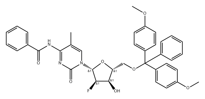 N4-Benzoyl-2'-deoxy-5'-O-DMT-2'-fluoro-5-methylcytidine Struktur