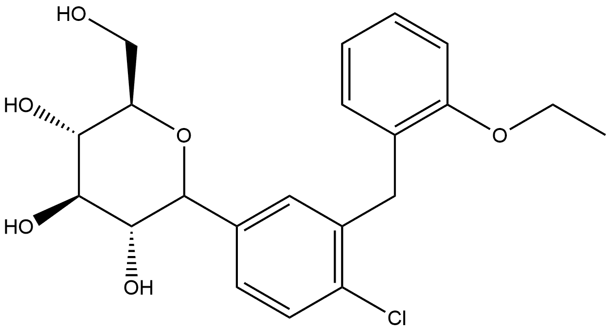 D-Glucitol, 1,5-anhydro-1-C-[4-chloro-3-[(2-ethoxyphenyl)methyl]phenyl]-,1830346-15-0,结构式