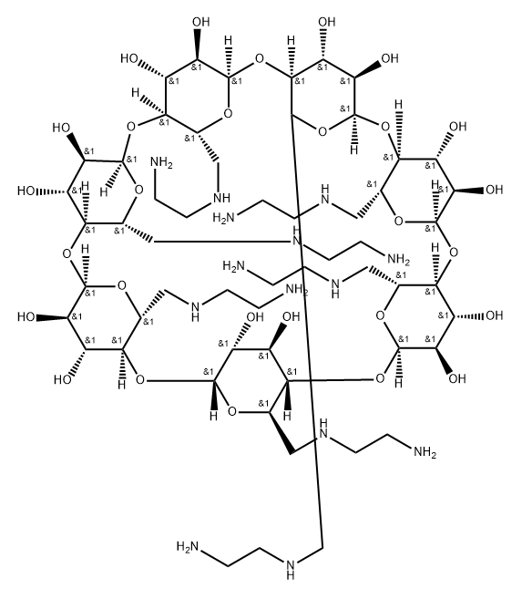 Heptakis[6-(2-aminoethylamino)-6-deoxy]-β-cyclodextrin Struktur